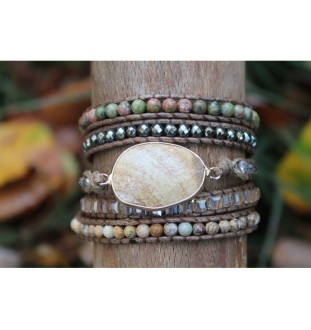 Wrap bracelet with earth-colored jasper – Spiritual elegance & harmony