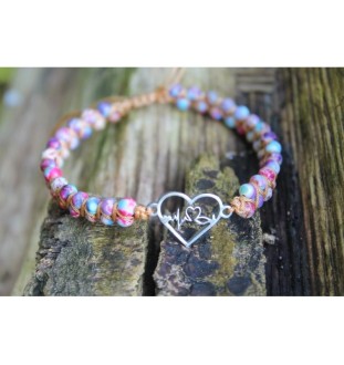 Handmade Jasper Bracelet with Heart | Love | Friendship Bracelet