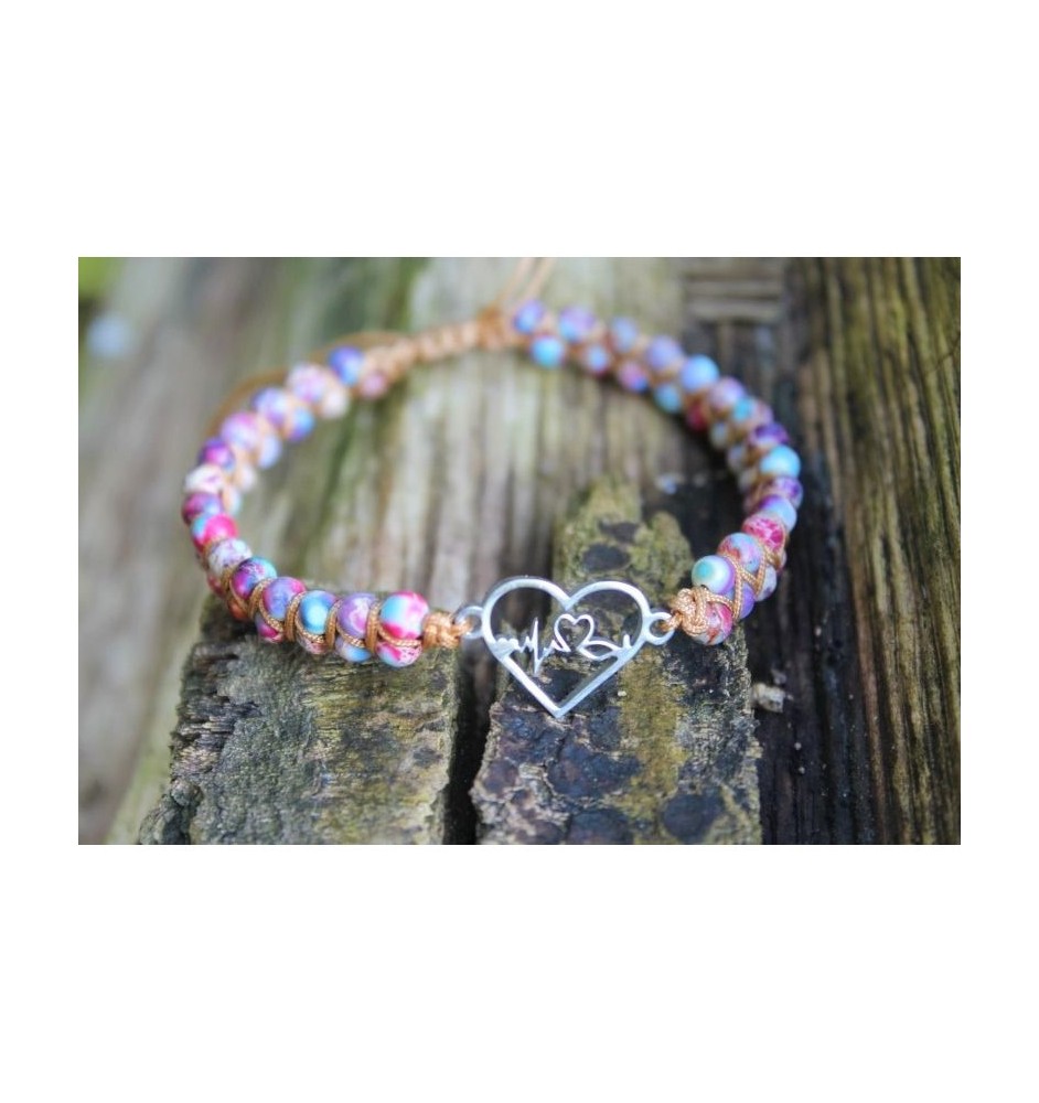 Handmade Jasper Bracelet with Heart | Love | Friendship Bracelet