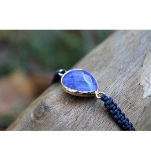 Lapislazuli Makramee-Armband – Glück & Selbstbewusstsein