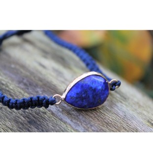 Lapislazuli Makramee-Armband – Glück & Selbstbewusstsein