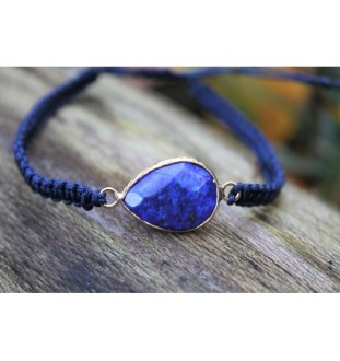 Lapislazuli Makramee-Armband – Glück & Selbstbewusstsein