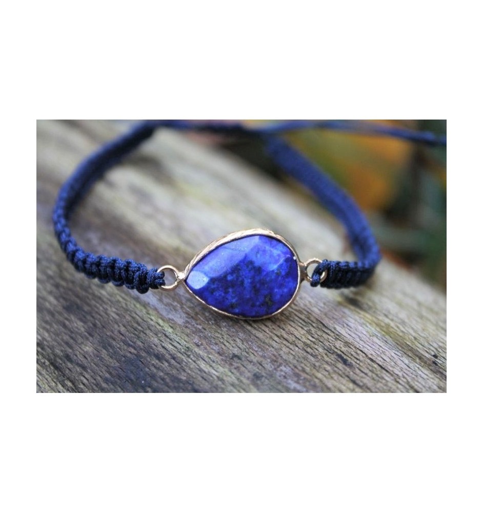 Lapislazuli Makramee-Armband – Glück & Selbstbewusstsein