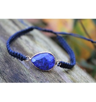 Lapislazuli Makramee-Armband – Glück & Selbstbewusstsein