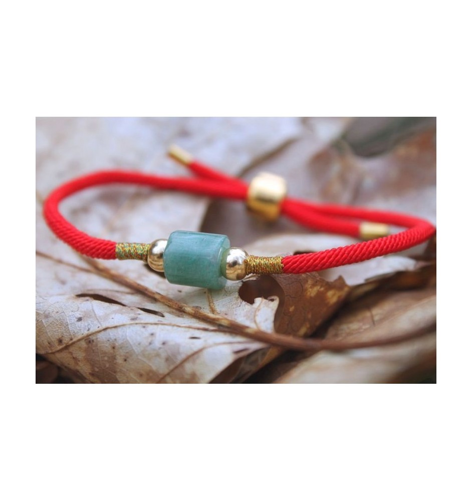 Red Lucky Bracelet with Green Jade – Symbol of Harmony and Luck