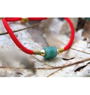 Red Lucky Bracelet with Green Jade – Symbol of Harmony and Luck