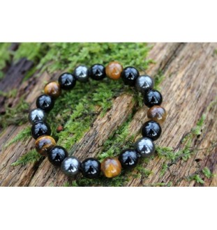 Protection Bracelet with Hematite, Tiger Eye & Obsidian – Protection & Elegance