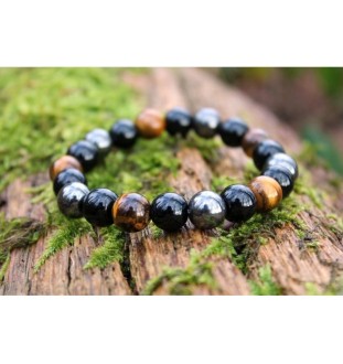 Protection Bracelet with Hematite, Tiger Eye & Obsidian – Protection & Elegance