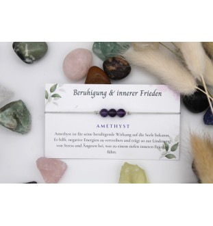 Personalisiertes Amethyst Perlenarmband – Beruhigung & innerer Frieden