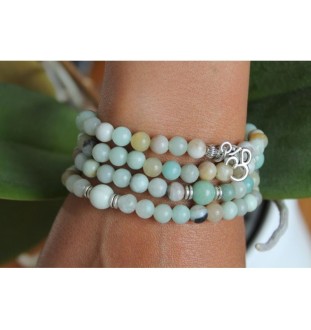 Mala with Amazonite and OM pendant – protection and balance for the soul