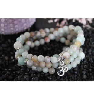 Mala with Amazonite and OM pendant – protection and balance for the soul