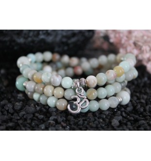 Mala with Amazonite and OM pendant – protection and balance for the soul