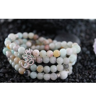 Mala with Amazonite and OM pendant – protection and balance for the soul