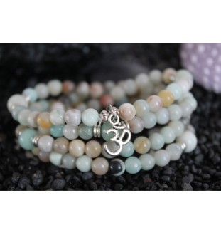 Mala with Amazonite and OM pendant – protection and balance for the soul