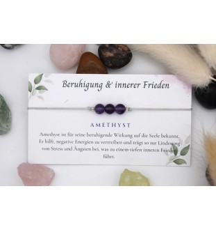 Personalisiertes Amethyst Perlenarmband – Beruhigung & innerer Frieden