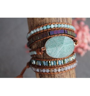 Amazonite wrap bracelet for harmony and balance