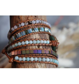 Amazonite wrap bracelet for harmony and balance