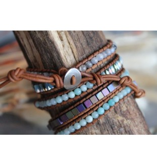 Amazonite wrap bracelet for harmony and balance