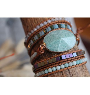 Amazonite wrap bracelet for harmony and balance