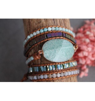 Amazonite wrap bracelet for harmony and balance