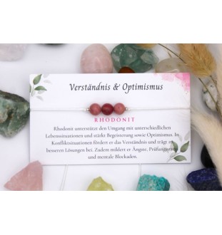 Personalized Gemstone Bracelet- Rhodonite