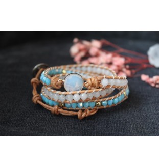 Three Layer Opal Wrap Bracelet – Natural, Adjustable & Inspiring