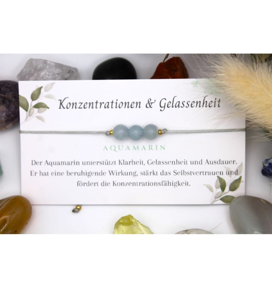 Personalisiertes Edelstein Armband- Aquamarin