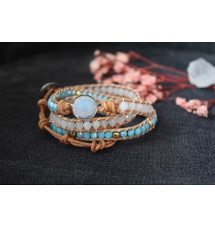 Three Layer Opal Wrap Bracelet – Natural, Adjustable & Inspiring