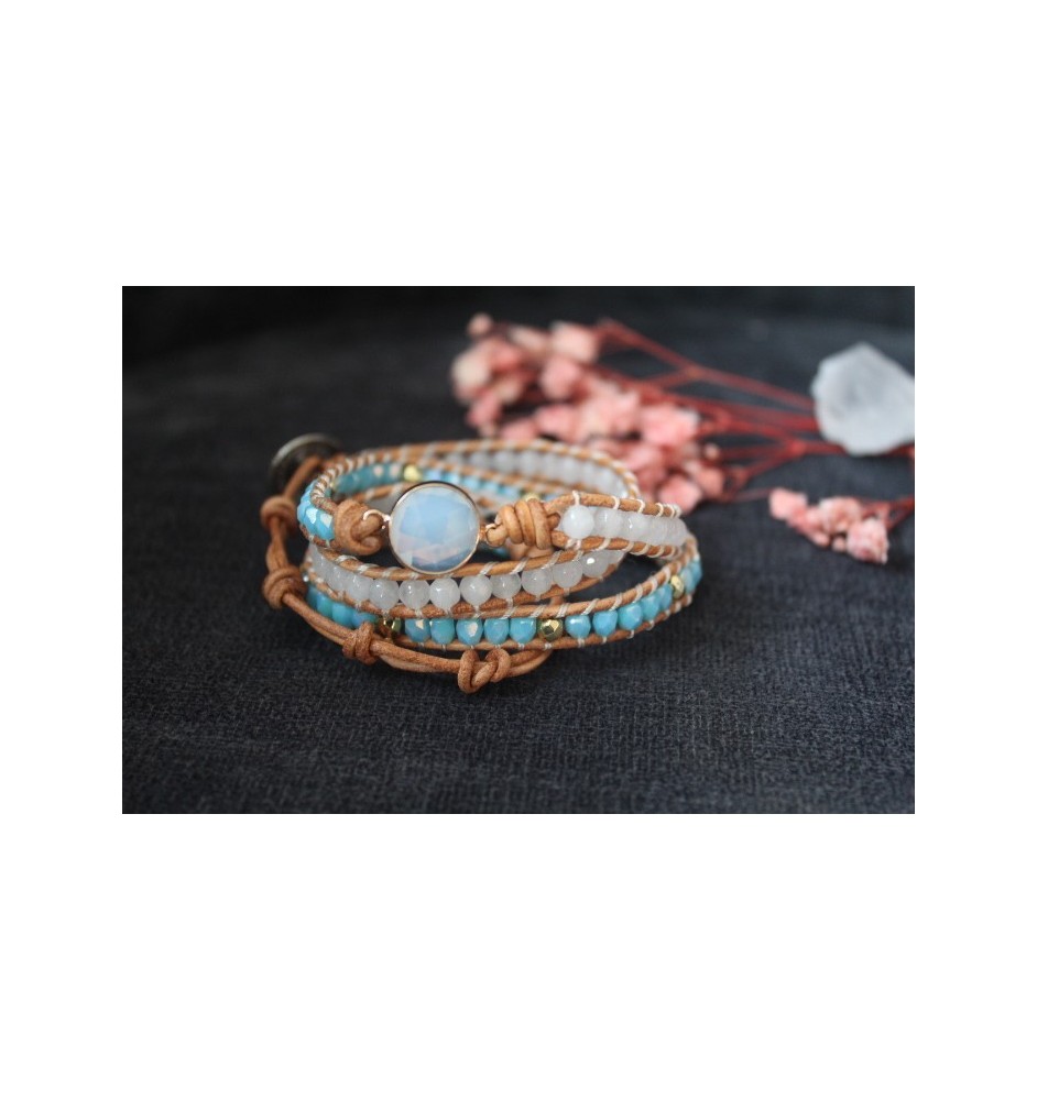 Three Layer Opal Wrap Bracelet – Natural, Adjustable & Inspiring