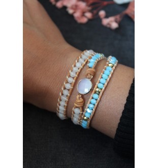 Three Layer Opal Wrap Bracelet – Natural, Adjustable & Inspiring